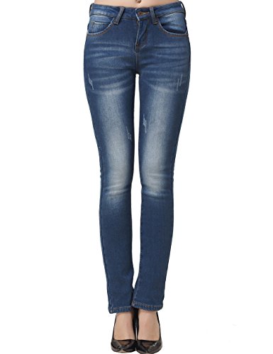 Camii Mia Women's Mid Rise Slim Fit Fleece Skinny Jeans