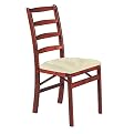 Stakmore Ladderback Folding Chair Pair- Set of 2(Bone)