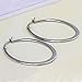 AmDxd Jewelry Titanium Stainless Steel Women's Fashion Hoop Earring Smooth Ligth Gray Width 29.8MM