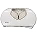 San Jamar R4070WHCL Twin Jumbo Bath Tissue Dispenser, 19 1/4 x 6 x 12 1/4, White/Clear