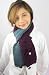 REDUCED PRICE KIDS COLLECTION - Handmade Lightweight Acrylic Scarf for Girls - Purple and Blue (100% Hand-knitted - Includes Crocheted Removable Flower Pin)