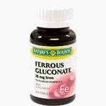 Ferrous Gluconate, 28 Mg Tablets, Nature's Bounty100ea