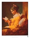 Young Girl Reading People Art Poster Print