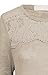 Women's Crochet Lace Round Neck 3/4 Roll Up Sleeve Semi Sheer Bohemian Top