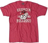 NCAA Vintage 1980 Georgia Bulldogs National Champions Red Heather Short Sleeve T-Shirt