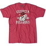 NCAA Vintage 1980 Georgia Bulldogs National Champions Red Heather Short Sleeve T-Shirt at Champions Again