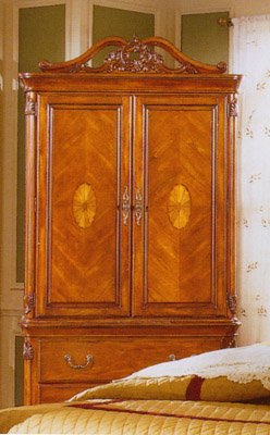 Classic Mediterranean Cherry Finish TV Armoire