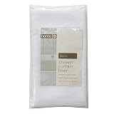 Fabric Anti-Mildew Shower Curtain Liner - White
