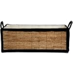 Rustic Design Decorative Accent - 22" Wide Banana Leaf & Steel Rattan Style Display Basket