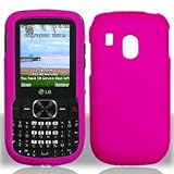 Pink Hard Plastic rubberized texture case cover for Tracfone LG 500G
