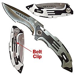 Matrix Stainless Steel Folding Knife - Silver Finish by Other