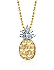 Alex Woo "Little Vegas" Diamond and 14k Yellow Gold Pineapple Pendant Necklace