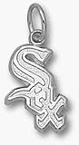 Chicago White Sox Sox with Border 1/2 Pendant - Sterling Silver Jewelry