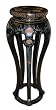 Vintage Hand Carved Chinese Coromandel Pedestal Plant Stand - Wood, Floral Design