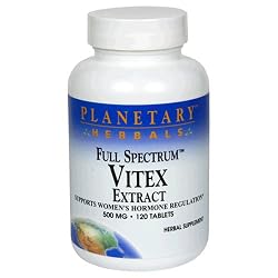 Planetary Formulas Vitex 500mg Full Spectrum, 120 tabs (Pack of 2)