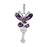 charms SilberDream 925 Sterling Silber Charm Schmetterling lila Anhänger für Ketten Armband Ohrring FC4111V