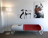 Stylish Cats Couple in Love Animal Wall Vinyl Sticker Decals Art Mural D146