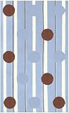blue Kids Cotton Flatwoven Circle Strip 2 2' 8 x 4' 8 Area Rug