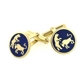 Bull and Bear cufflinks with presentation box. Made in the USA