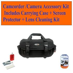 Canon Vixia Hv20, Hv30, Hv40 Hd Hdv Camcorder Accessory Kit Includes Carrying Case + Screen Protector + Lens Cleaning Kit