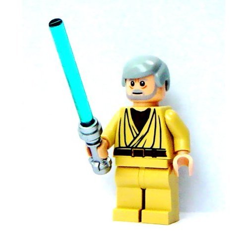 Obi-Wan Kenobi (Old Ben) w/ White Pupils & Lightsaber Lego Star Wars Minifigure