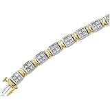 14K Two-Tone Gold Diamond Bracelet - 4.00 Ct.