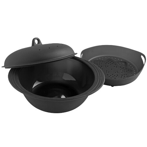 BLACK Orka Silicone Rice, Grain and Cereal Cooker / Vegetable Steamer