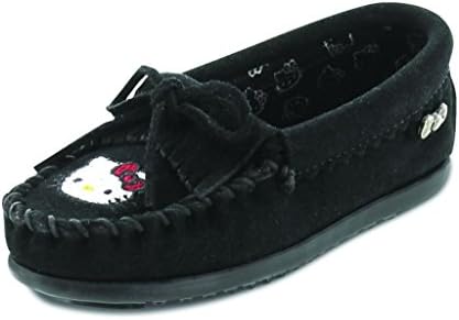 Minnetonka Girls' Hello Kitty Moccasins Black 13 M US