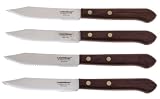 Lamson Sharp 39699 Rosewood Stamped 4 pc Serrated Steak Knife Set, Half Tang