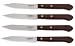 Lamson Sharp 39699 Rosewood Stamped 4 pc Serrated Steak Knife Set, Half Tang