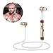 Bluetooth Wireless Headset, Sports Earphone with Microphone, Support Switching Language, Voice Reminding Function, for Samsung Galaxy S5 S4 Note 3 4 iPhone 6 6 Plus and Other Smart Phones (Gold)