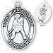 Sterling Silver Saint Christopher Mens-Boys Lacrosse Medal and 24-inch Chain
