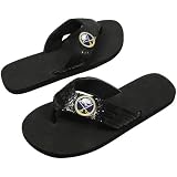 NHL Buffalo Sabres Ladies Black Sequin Strap Flip Flops - (7/8)