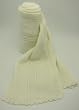 Handmade Artisan Lightweight 75% Alpaca Natural Fiber, 25% Wool Scarf - French Cream II (Crocheted border, Extra long)
