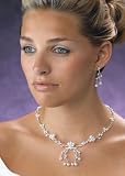 Flower Pearl Necklace and Earrings Set