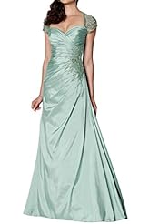 Modest Lace Taffeta Cap Sleeves Evening Dress 