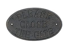 Rustic Cast Iron Door Fence Sign PLEASE CLOSE THE GATE