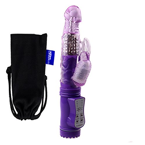 Wowlife@ Av Stick--female Masturbate 360 Degrees Dual Stimulator Massager Sexy Rabbit Vibe Waterproof & Rotating Rabbit Vibrator Beads Passion Rabbit Vibration Massager Rotating Thrusting Waterproof Powerful Female Masturbate Toy G-spot Stimulators for Women Couples Random Color+1*a Wowlife Premium Padded Pouches