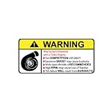 Ferrari Turbocharger Type II Warning sticker decal 