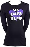 Spoilt Rotten - My Baby Bump Logo - Long Sleeve Alternative Maternity T-Shirt BLACK, Small, S