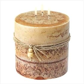 Rustic Wood Oversized Pillar Candle