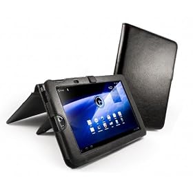 Tuff-Luv Faux Leather Book Style Case with Integrated stand for Toshiba Thrive AT100 - Black