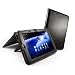 Tuff-Luv Faux Leather Book Style Case with Integrated stand for Toshiba Thrive AT100 - Black