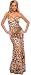 DESIGNER LEOPARD STRAPLESS OCCASION DRESS PARTY NEW MAXI GOWN, Large
