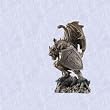 Gothic Medieval Sculpture European Gargoyle with shield