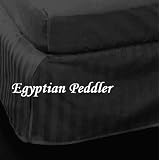 300TC Egyptian Cotton Striped Black BedSkirt -- Size: queen by Egyptian Peddler