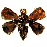 Bohemian Glass Topaz Mini Butterfly Pin