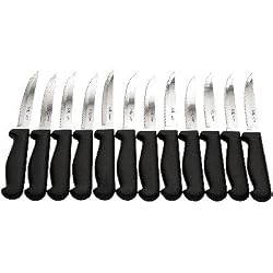 MIU France Stainless Steel Serrated Steak Knife Pack, Set of 12