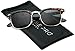 Retro Classic Metal Half Frame Horn Rimmed Sunglasses
