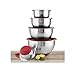 Wolfgang Puck 10 PC Stainless Steel Mixing Bowl Set (Red)